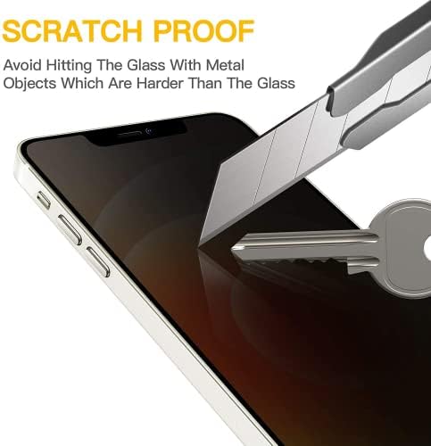 Uxınuo ekran koruyucu koruyucu ıçin iPhone 12 Pro Max 2020 6.7 2 Paket Anti Casus Temperli Cam kenardan Kenara Tam Kapsama