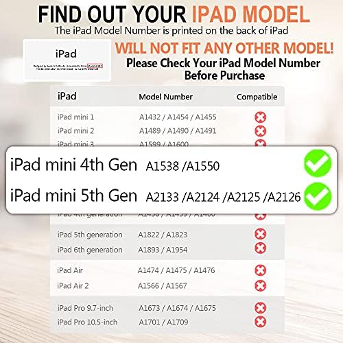 PEPKOO Çocuklar ipad kılıfı Mini 5 4-Hafif Esnek Darbeye Dayanıklı, Katlanır Sap Standı, Tam Vücut Sağlam Erkek Kız Kapak Apple