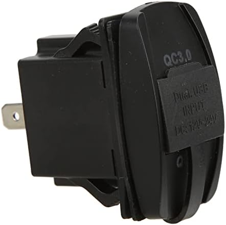 ZCLCSS Siyah Evrensel Rocker Anahtarı Tarzı Çift USB Araç Şarj, Rocker Tarzı Araba USB Şarj, LED Aydınlatmalı