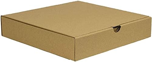 9 İnç Çaplı Sağlam Pizza Dağıtım Karton Kutuları İçte Kahverengi ve Dışta Kahverengi - 1'li Paket-Boyut: 24cm x 24cm x 5cm-Düz