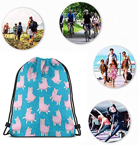 MSGUIDE Llama ipli sırt çantası Kadınlar ıçin Polyester Toplu Cinch Çanta Su Geçirmez Sırt Çantası Spor Salonu Yoga Yüzme Seyahat