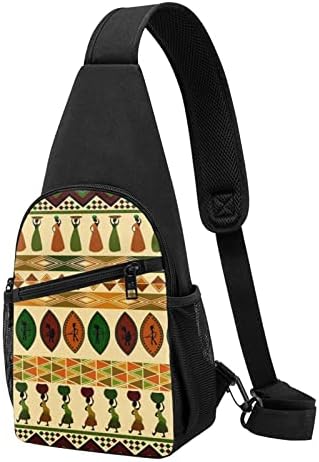 Bohemia Tarzı Geleneksel Afrika Desen Baskılı asma sırt çantası Göğüs Çantası Su Geçirmez Crossbody omuzdan askili çanta, rahat