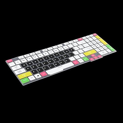 FAKEME Klavye Koruyucu Cilt, İnce Silikon Su Geçirmez Evrensel Klavye Kapağı, Fa506İu Laptop Aksesuarları için-Renkli Siyah