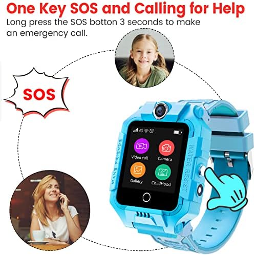 4G Çocuklar Akıllı İzle w GPS Tracker,2 Yönlü Sesli ve Görüntülü Arama SOS Çift Kameralar, yüz Kilidini, SMS, Sohbet, Çocuklar