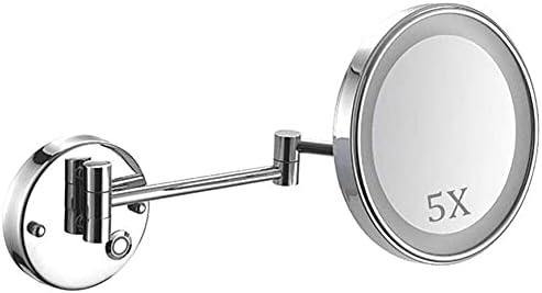 Nhlzj XİAOQİANG Duvara Monte Ayna 1X / 5X Büyütme 8-inç Makyaj Aynası Dokunmatik Ekran Döner Uzatılabilir Makyaj Aynası İNGILTERE