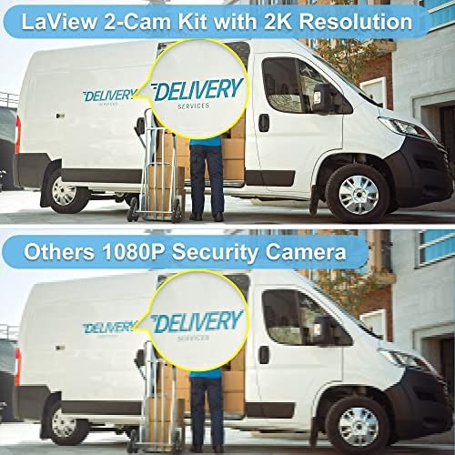 Paket 2K Güvenlik Kamerası ve 128G SD Kart, LaView Güvenlik Kameraları Kablosuz Dış Mekan, 270 Günlük Pil Ömrüne Sahip Güvenlik