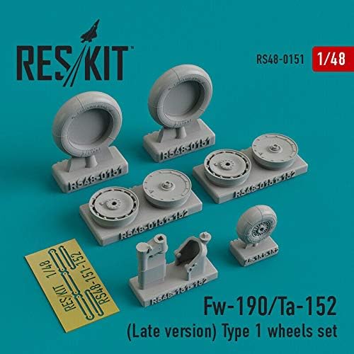 Reskıt RS48-0151 - 1/48 – Fw-190/Ta-152 için Tekerlek Seti (Geç Versiyon) Tip 1