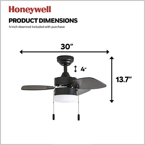 Honeywell Tavan Vantilatörleri 50602-01 Ocean Breeze Tavan Vantilatörü, 30, Espresso Bronz
