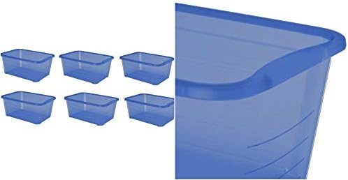 3182-5. 5 Quart Dikdörtgen Mavi Plastik Saklama Kutusu (6'lı Paket) - QQ16