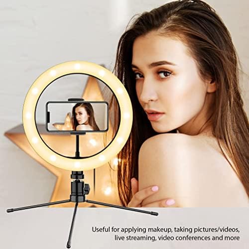 Parlak Selfie Halkası Üç Renkli Işık, Canlı Yayın/Makyaj/YouTube/TikTok/Video/Çekim için Uzaktan Kumandalı BLU Pure View 10