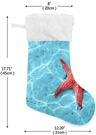 YUEND Noel Stocking Kitleri Klasik Kişiselleştirilmiş Beyaz Peluş Trim ile Büyük Aile Tatil Noel Partisi Süslemeleri için Deniz