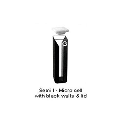Labomed G146 Siyah Duvarlı ve Kapaklı Yarı Mikro Hücre, Cam, 30 mm, 5,25 ml (2'li Paket)