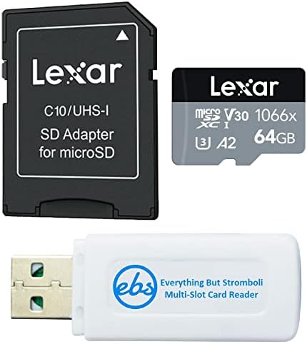Lexar 1066x64 GB UHS-I Hız Sınıf 3 microSDXC Profesyonel Hafıza Kartı için DJI Eylem 2, Osmo Eylem Kam 4 K, V30, U3 (LMS1066064G-BNANG)