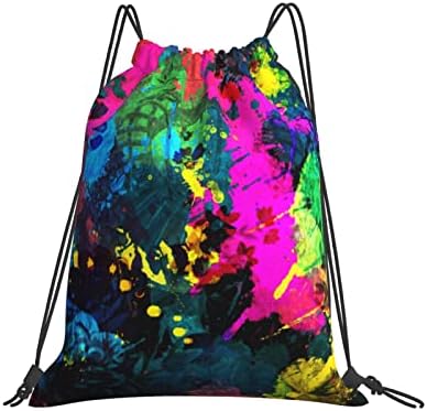 Boya renkleri spor ipli sırt çantası dize çanta Sackpack erkekler kadınlar için Yoga seyahat plaj Hiking