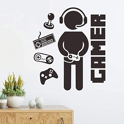 HOYOYO Gamer DIY Yaratıcı Duvar Sticker, su geçirmez Gamepad Çıkarılabilir Duvar Dekor Oturma Odası Yatak Odası Kreş Odası