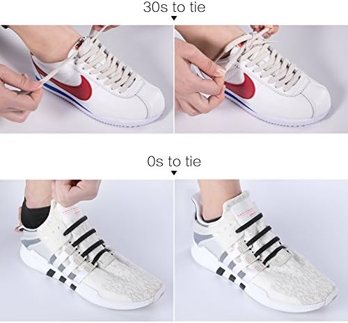 INMAKER Çocuklar ve Yetişkinler için Kravat Bağcığı Yok, Spor Ayakkabılar için Elastik Ayakkabı Bağcığı