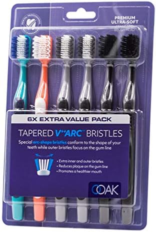 Ooak Diş Fırçası, Konik V++Ark Yumuşak Kıllar, Standart Fırça Kafası 6 Paket-Çoklu Renkler