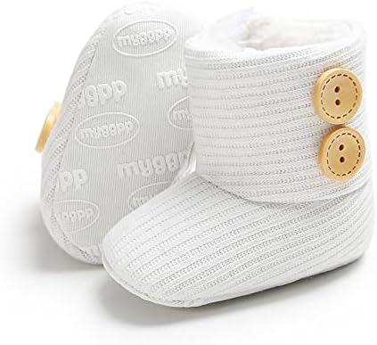 Nomere Unisex Bebek Kış Düğmeleri Kar Botları Yumuşak Taban Kaymaz Sıcak Patik Toddler Prewalker Yenidoğan Beşik Ayakkabı