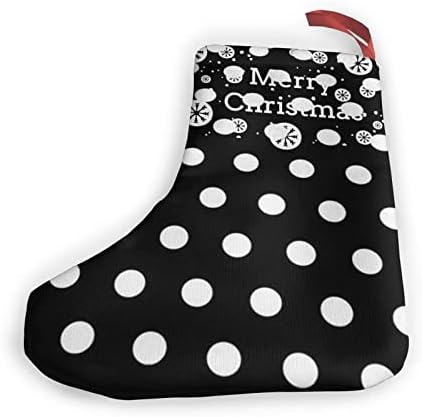 Dcehgew Beyaz Nokta Desen Baskılı Klasik Noel Çorap 2 Set,Aile Tatil Noel Partisi Süslemeleri için 10 İnç