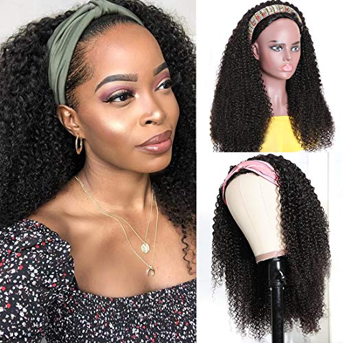 Nadula Saç 10A Afro Malezya Sapıkça Kıvırcık insan saçı Yarım Peruk Kadınlar İçin Kafa Bandı İLE VEYA OLMADAN GİYMEK, 100 %