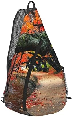 Ağaç Sonbaharda tek kollu çanta Sırt Çantası & acirc;€ crossbody Sırt Çantası İçin Kadın Erkek Halat Çanta Rahat Sırt Çantası