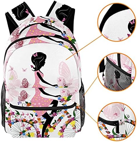 Çiçek Bisiklet pembe Bayan açık kelebek sırt çantası sevimli Bookbag dayanıklı sırt çantası kız erkek için