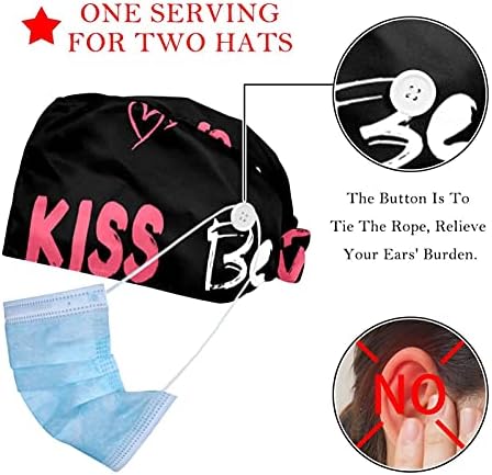 2 Adet Takip Kalp Siyah Beyaz Çalışma Kapaklar ile Düğme Kravat Geri şapka ile Ter Bandı için Kadın Erkek