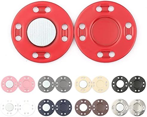 Hislaves Düğmeleri Dikiş, 1 Çift Görünmez 8 delikli Tasarım Mıknatıs Düğmeleri Metal Giysi Tokası Dikiş Mıknatıs Düğmeleri