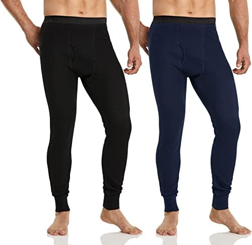 CQR 1 veya 2 Paket erkek termal iç çamaşır Pantolon, Midweight Waffle Örgü Paçalı Don, kış Soğuk Hava Termal Dipleri ile Fly