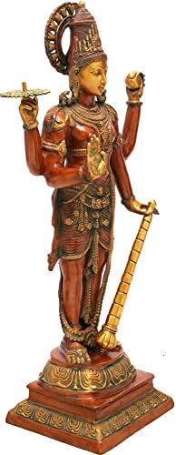 Egzotik Hindistan Bhagawan Vishnu, Yüce Lord-Pirinç Heykeli - Renk Çift Chola Rengi