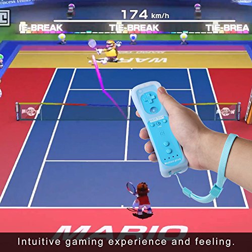 Wii için kontrolör, Bigaint Dahili Motion Plus Uzaktan ve Nunchuck Denetleyicisi için Nintendo Wii/Wii U ile Silikon Kılıf(Mavi)
