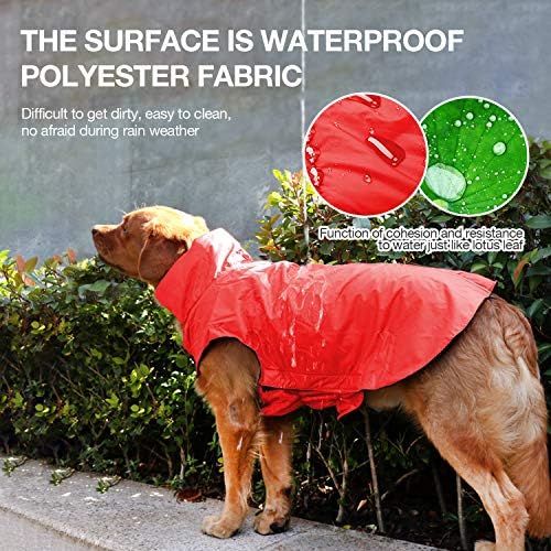 Köpek Yağmurluk-Su Geçirmez Köpek Ceket, Orta Büyük Köpekler için Kış Köpek Yağmurluk Köpek Ceket