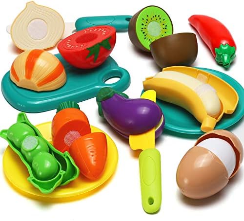 70 PCS Kesme Oyun Gıda Oyuncak Çocuklar için Mutfak, Pretend Meyve ve Sebze Aksesuarları ile Alışveriş Depolama Sepeti, Plastik