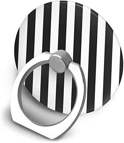 Siyah & Beyaz Şerit 360 Derece Dönen Halka Standı Kavrama Mounts Baskılı Parmak Yüzük Standı Herhangi Bir Akıllı Telefonlar