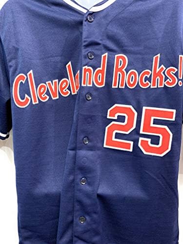 Jim Thome Cleveland Indians İmzalı İmza Özel Mavi Jersey İşlemeli Stat Sınırlı Sayıda Cleveland Rocks JSA Sertifikalı