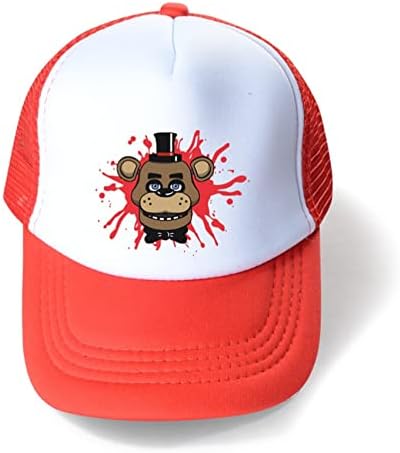 AteeCP Beş Nights freddy'nin Beyzbol Şapkası Çocuk için, Boys Ayarlanabilir Düz Sunbonnet Klasik Açık Doruğa Şapka