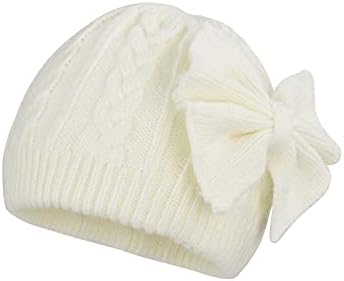 Yüzyıl Yıldız Bebek Kız Şapka Bebek Kış Şapka Sevimli Yay Örgü Bebek Şapka Yumuşak Sıcak Yenidoğan Kız Bere için 0-6 Ay