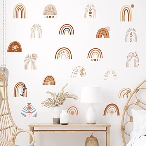 DIY Karikatür Gökkuşağı Duvar Sticker Çocuk Odası Kreş Yatak Odası Oturma Odası Dekorasyon Estetik Kendinden Yapışkanlı Duvar