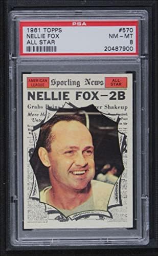 1961 Topps 570 All-Star Nellie Fox Chicago Beyaz Sox (Beyzbol Kartı) PSA PSA 8.00 Beyaz Sox