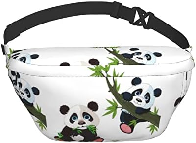 Karikatür Panda Ağaç Dalı Koşu Bel Paketleri Erkekler Kadınlar İçin Ayarlanabilir Crossbody Sırt Çantası omuzdan askili çanta