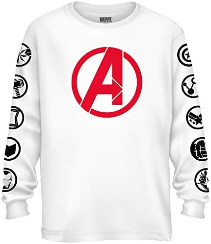 Marvel Avengers Endgame Logo Sembol Kaptan Amerika Grafik Uzun Kollu T-Shirt