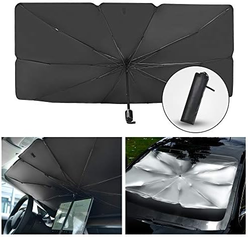 SACSTAR Araba için Ön Cam Gölgesi Katlanabilir Güneş Şemsiyeleri Araba Ön Camı için Şemsiye, Saklanması ve Kullanımı Kolay