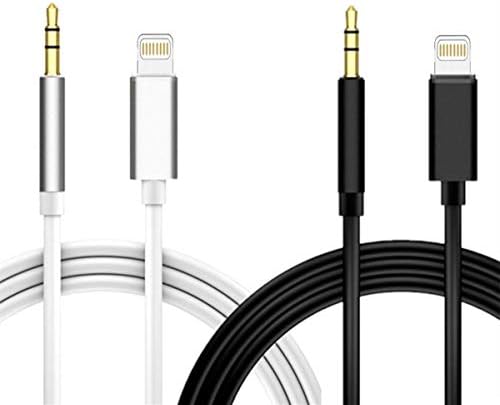 [Apple MFi Sertifikalı] iPhone için Aux Kablosu, 2 Paket 3.3 FT SHARLLEN Yıldırım Araba için 3.5 mm Aux Kabloları Uyumlu iPhone