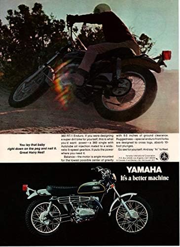 Dergi Baskı İlanı: 1970 Yamaha 360 RT-1 Enduro Super Dirt Bike Motosiklet, Daha iyi bir Makine.Bebeği Tam Mandalın üzerine