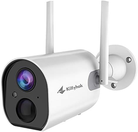 Kittyhok Kablosuz Güvenlik Kamerası Açık / Kapalı, 1080P Kablosuz Pil Güvenlik Kamerası Ev/iş için, Şarj Edilebilir, PIR Hareket