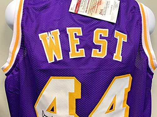 Jerry West Los Angeles Lakers İmzalı İmza Özel Jersey Mor JSA Tanık Sertifikalı