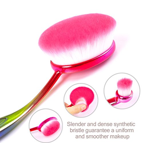 BeautyCoco 10 adet Yeni Profesyonel Makyaj Fırçalar Set Süper Yumuşak Oval Diş Fırçası Şekilli Makyaj Fırça Pudra Allık Vakfı