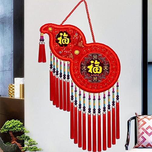 Çince Düğüm Kırmızı Çince Düğüm Püskül Yeni Yıl Dekorasyon, Geleneksel Şanslı Oryantal Kolye, Feng Shui Dekorasyon (Boyut: