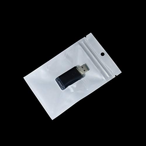 ALUXYPACK 8x13 cm (3.15x 5.1) Temizle Ön Beyaz Plastik Kilitli Asmak Delik Çanta Öz Seal Düz Açılıp Kapanabilir Takı Elektronik