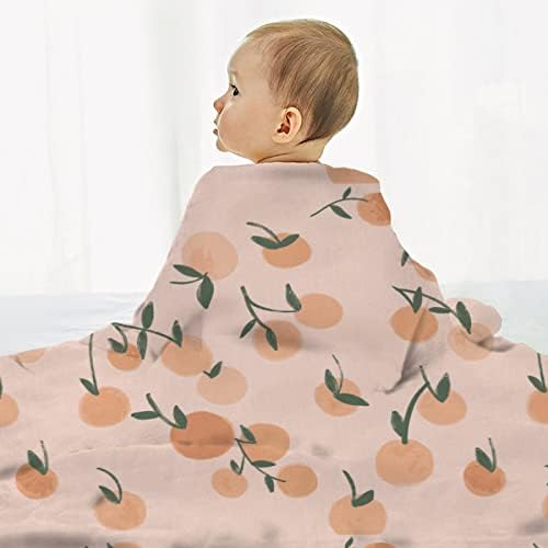 Narenciye Bebek Kundak Battaniyeleri, Bebek Erkek ve Kız Çocukları için Yumuşak İpeksi Bebek Battaniyeleri, Nefes Alabilen